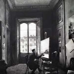 Canella Carlo autoritratto nello studio di Milano - Carlo Canella