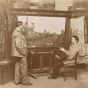 Collivadino Pio _ Nello studio a Roma  - Pio Collivadino