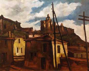 Antonelli Cesare - View of a village (Puglia?) 