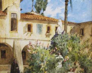 Schauss Ferdinand - The garden of the Capuchin Convent, Messina
