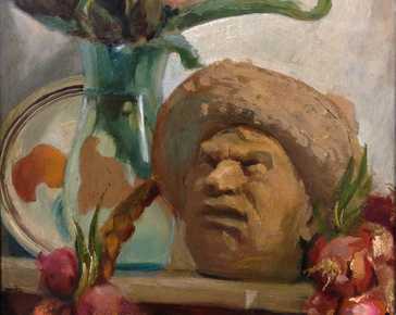 Barilli Latino - Still life with artichokes and onions / Girl with rabbit