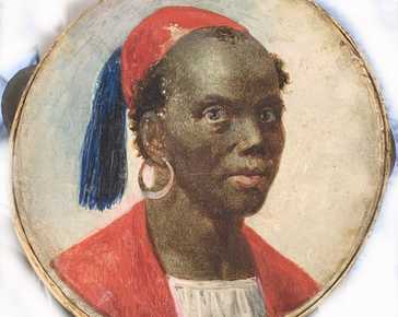 Allevi Alcide - Portrait of a dark-haired man with a fez