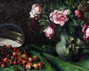 Maimeri Gianni - Still life with cherries and vase with roses