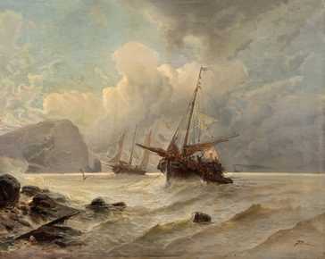 Gamba Enrico - Seascape with sailing ships