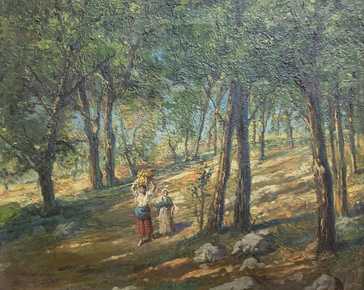 Mastroianni Domenico - Women collecting wood in the woods