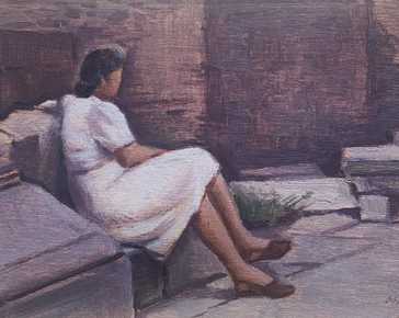 Marius Ledda - Lady sitting among the ancient ruins