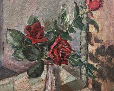 Saccorotti Oscar - Still life, vase with red roses