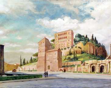 Parravicini Camillo - The Capitoline Hill from the Via del Mare