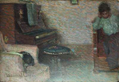 Interior with Piano - Zolla Venanzio