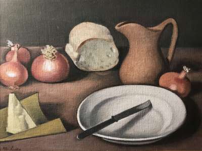 Still life with onions and bread - Ledda Marius