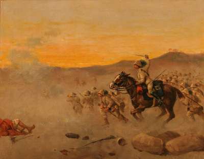 Bersaglieri d'Africa in battle - Mancini Francesco detto Lord