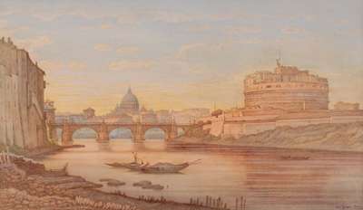 Castel Sant'Angelo e San Pietro visti dal Tevere, Roma * - Zielcke Julius 