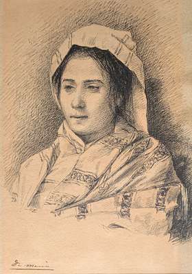 Portrait of girl - De Maria Mario 
