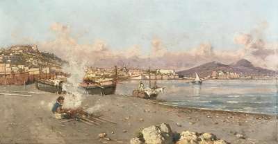 La Baia di Napoli con il Vesuvio sullo sfondo * - Carelli Giuseppe