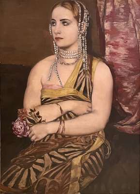 Elisabeth with the pearl necklace / Turkish lady - Bernard Emile 