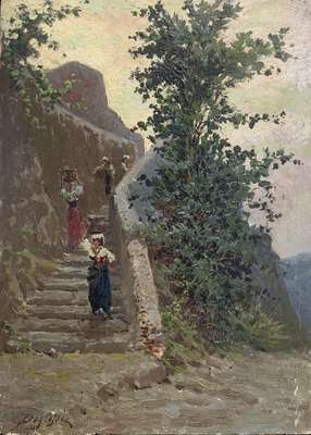 The Phoenician Steps (La Scala Fenicia),  Capri  - De Grossi Adelchi